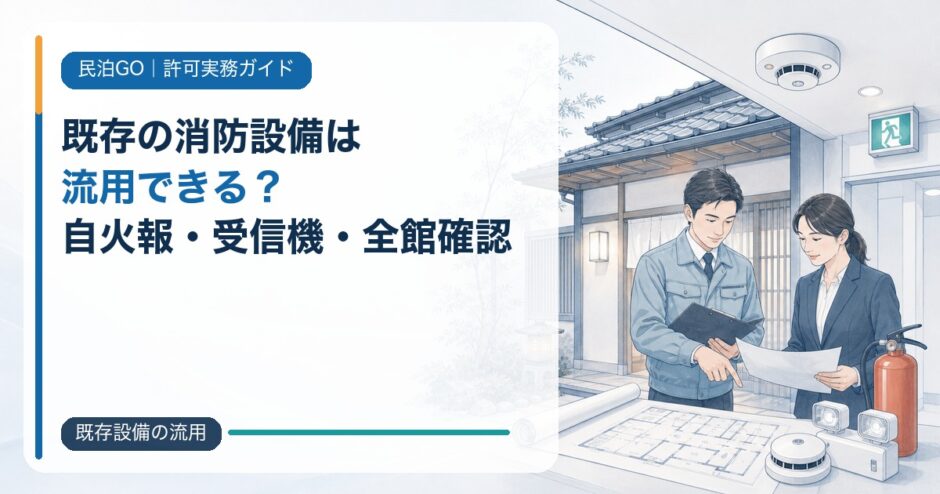 民泊・旅館業で既存の消防設備は流用できる？自火報・受信機・建物全体の確認方法