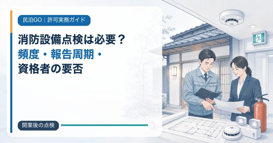 民泊・旅館業の消防設備点検は必要？頻度・報告周期・資格者の要否