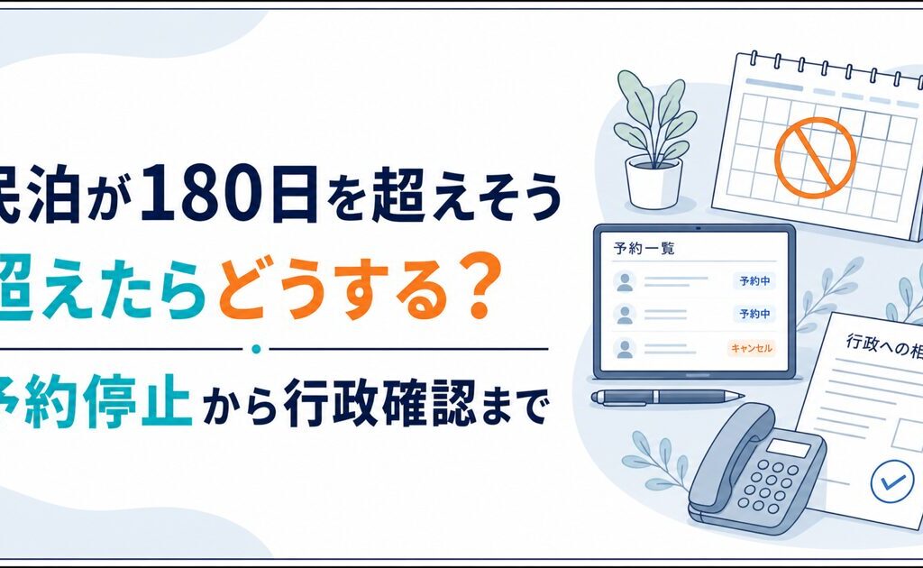 民泊が180日を超えそう・超えたらどうする？予約停止から行政確認まで