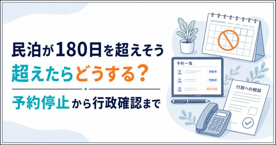 民泊が180日を超えそう・超えたらどうする？予約停止から行政確認まで