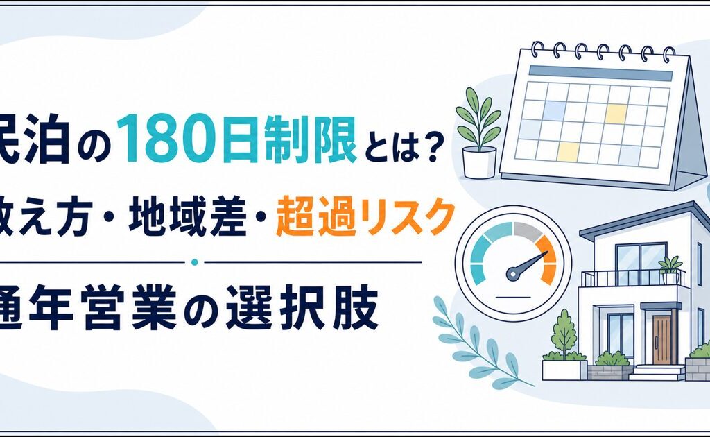 民泊の180日制限とは？数え方・地域差・超過リスクと通年営業の選択肢