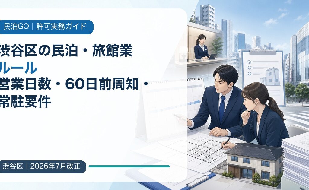 【2026年7月改正】渋谷区の民泊・旅館業ルール｜営業日数・60日前周知・常駐要件