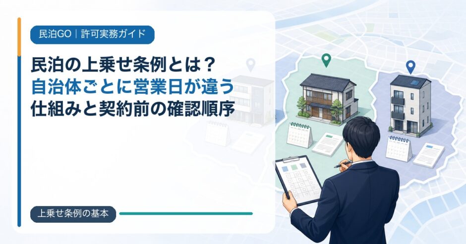 民泊の上乗せ条例とは？自治体ごとに営業日が違う仕組みと契約前の確認順序