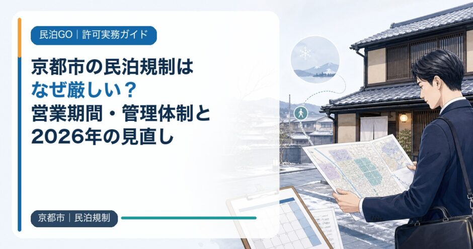 京都市の民泊規制はなぜ厳しい？営業期間・管理体制と2026年の見直し
