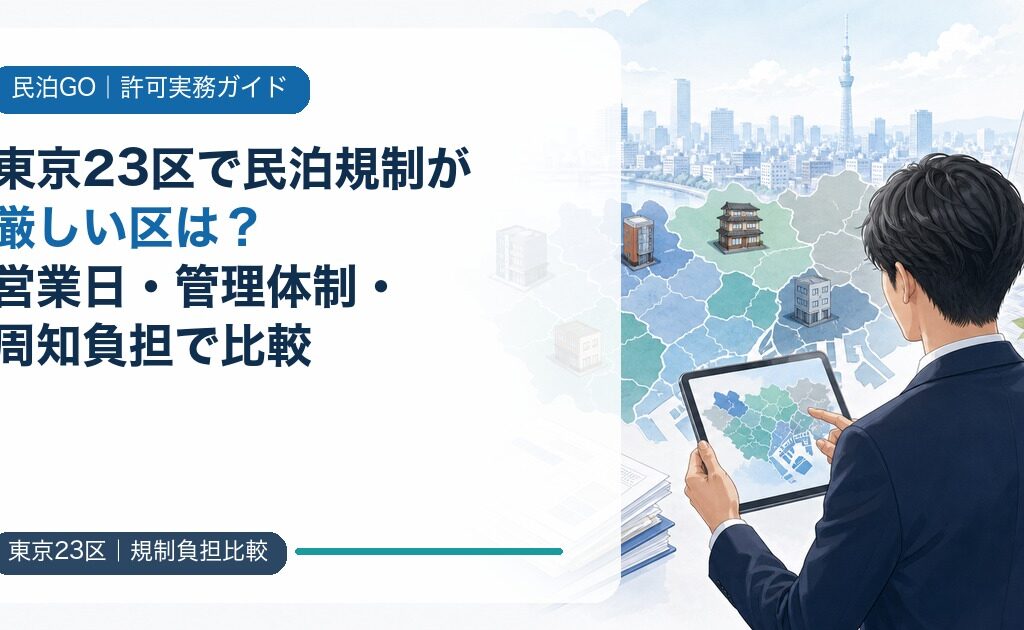 東京23区で民泊規制が厳しい区は？営業日・管理体制・周知負担で比較