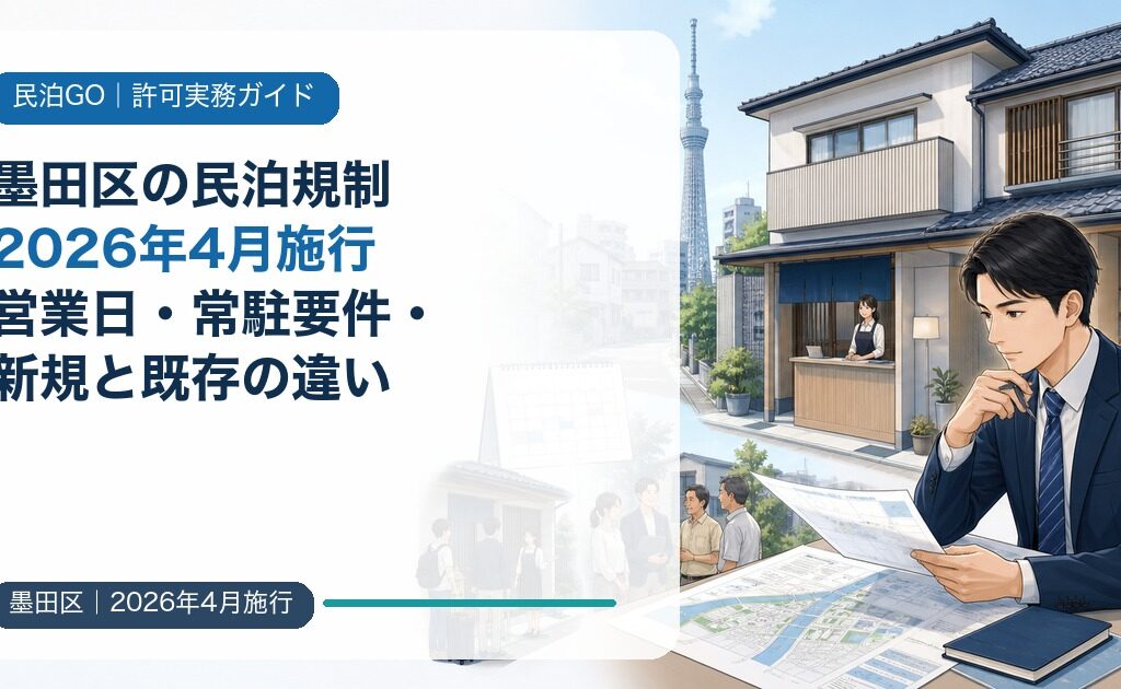 墨田区の民泊規制【2026年4月施行】営業日・常駐要件・新規と既存の違い