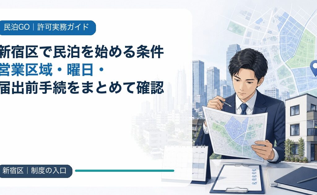 新宿区で民泊を始める条件｜営業区域・曜日・届出前手続をまとめて確認