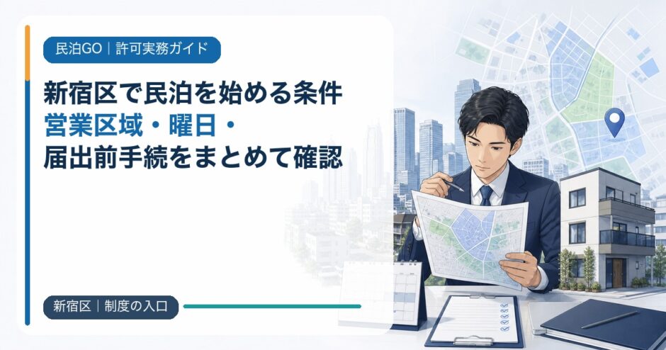 新宿区で民泊を始める条件｜営業区域・曜日・届出前手続をまとめて確認