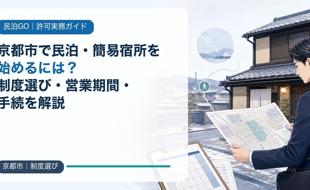 京都市で民泊・簡易宿所を始めるには？制度選び・営業期間・手続を解説