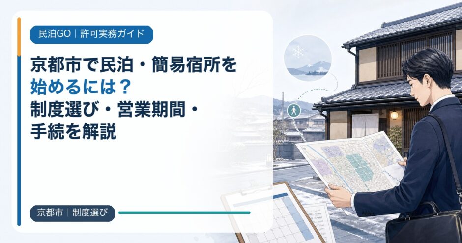 京都市で民泊・簡易宿所を始めるには？制度選び・営業期間・手続を解説