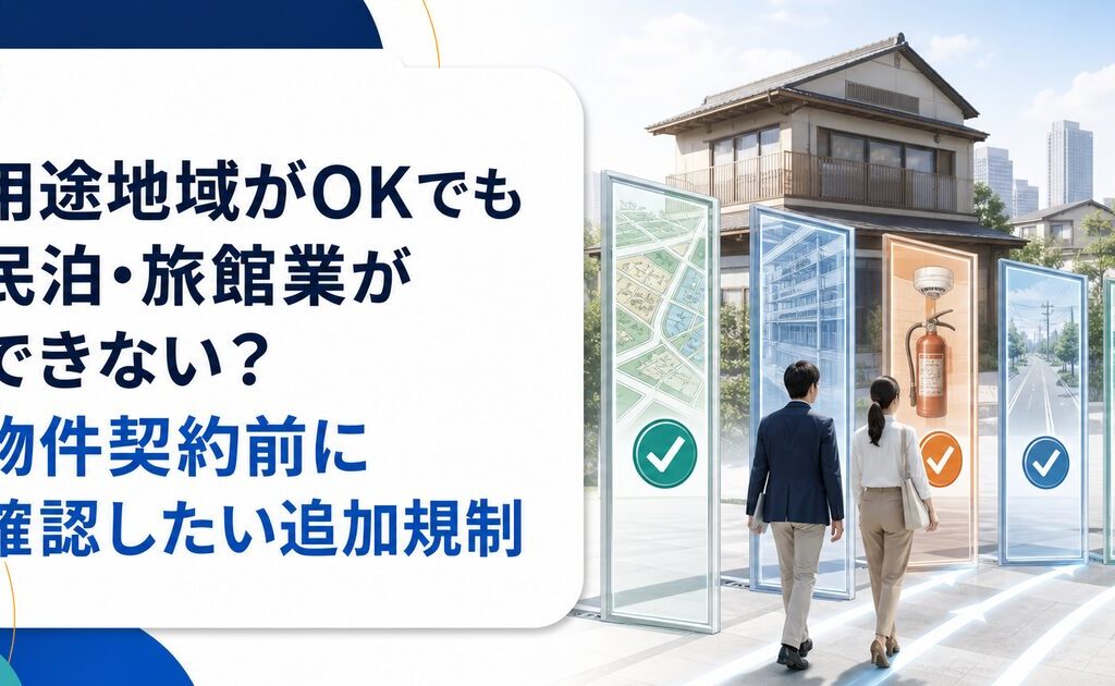 用途地域がOKでも民泊・旅館業ができない？物件契約前に確認したい追加規制