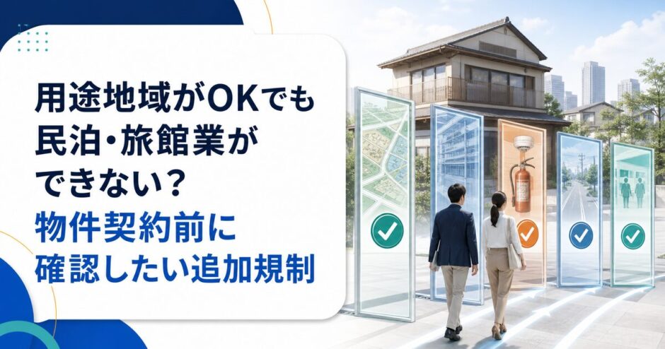 用途地域がOKでも民泊・旅館業ができない？物件契約前に確認したい追加規制