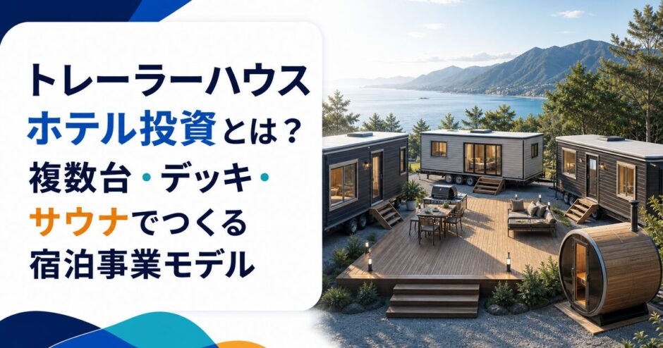 トレーラーハウスホテル投資とは？複数台・デッキ・サウナでつくる宿泊事業モデル