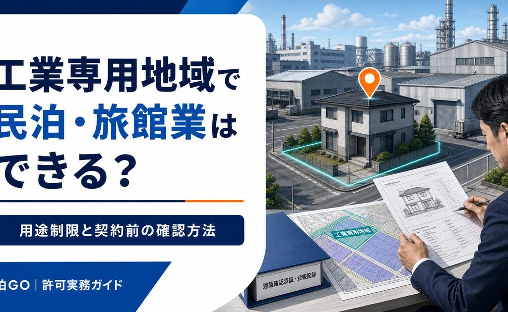 工業専用地域で民泊・旅館業はできる？用途制限と契約前の確認方法