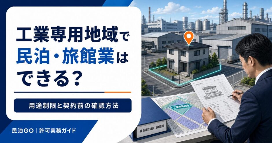 工業専用地域で民泊・旅館業はできる？用途制限と契約前の確認方法