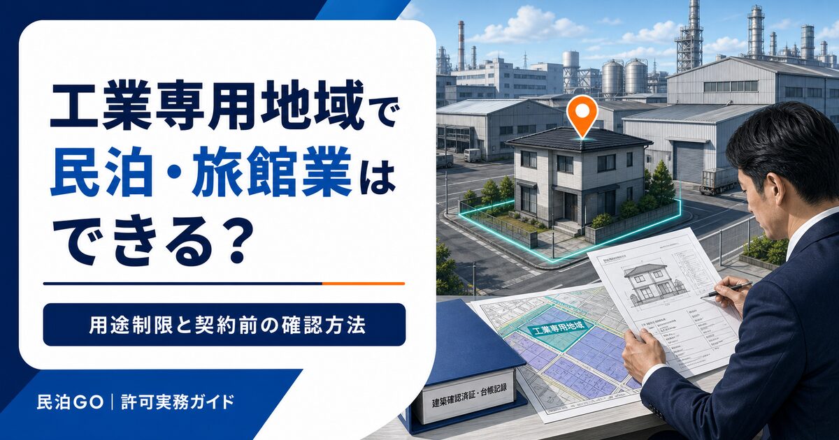 工業専用地域で民泊・旅館業はできる?用途制限と契約前の確認方法