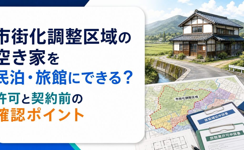市街化調整区域の空き家を民泊・旅館にできる？許可と契約前の確認ポイント