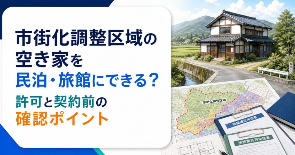 市街化調整区域の空き家を民泊・旅館にできる？許可と契約前の確認ポイント