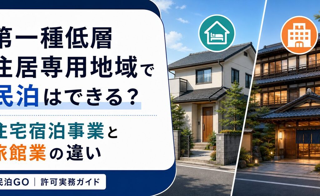 第一種低層住居専用地域で民泊はできる？住宅宿泊事業と旅館業の違い