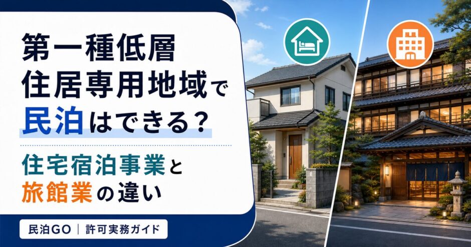 第一種低層住居専用地域で民泊はできる？住宅宿泊事業と旅館業の違い