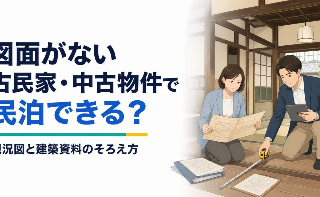図面がない古民家・中古物件で民泊できる？現況図と建築資料のそろえ方