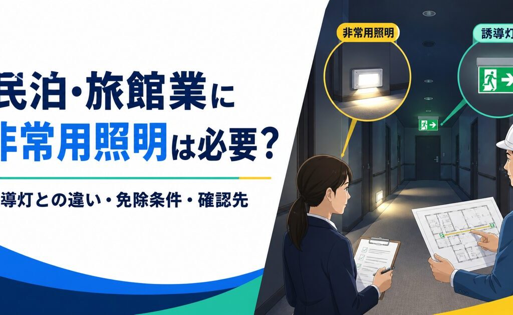 民泊・旅館業に非常用照明は必要？誘導灯との違い・免除条件・確認先