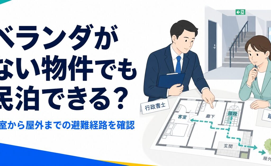 ベランダがない物件でも民泊・旅館業はできる？避難経路の確認方法