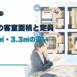旅館業の客室面積と定員・7㎡・9㎡・3.3㎡の違いを解説するアイキャッチ