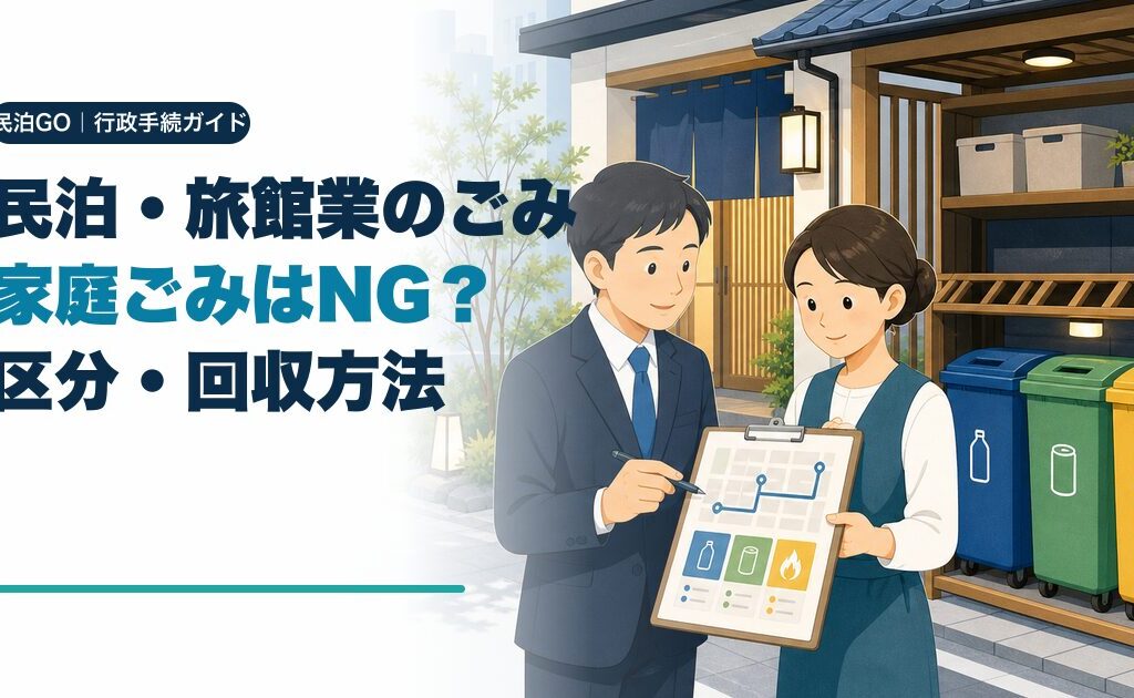 民泊・旅館業のごみ処理と回収方法を解説するアイキャッチ画像