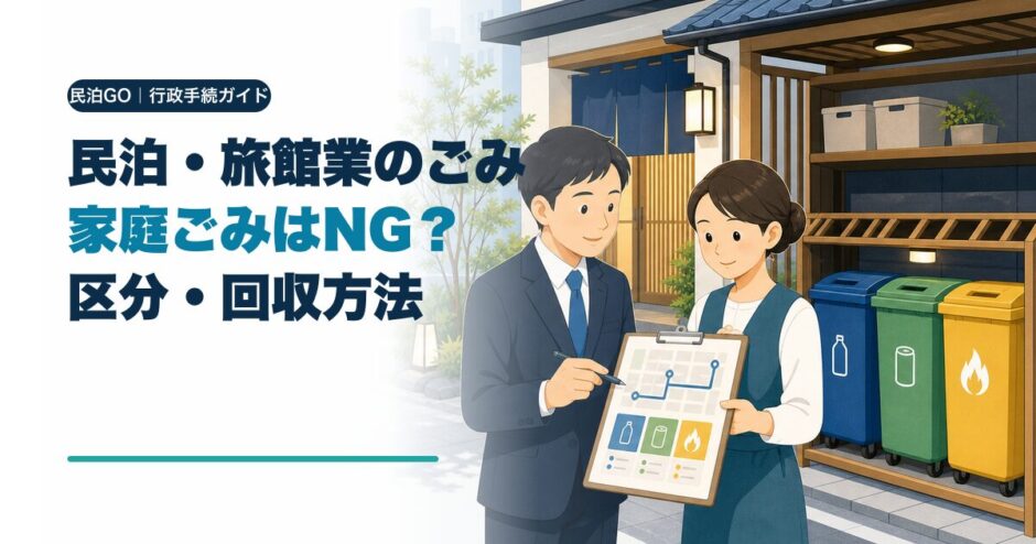 民泊・旅館業のごみ処理と回収方法を解説するアイキャッチ画像