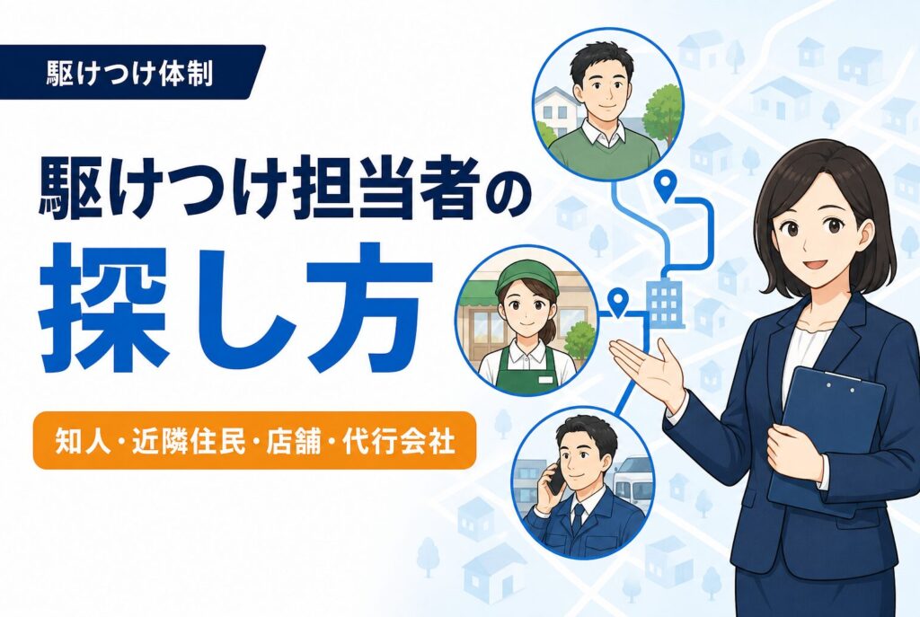 民泊・旅館業の駆けつけ担当者の探し方｜知人・近隣住民・店舗・代行会社