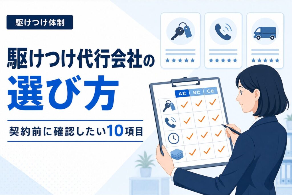 民泊・旅館業の駆けつけ代行会社はどう選ぶ？契約前の10項目のアイキャッチ画像