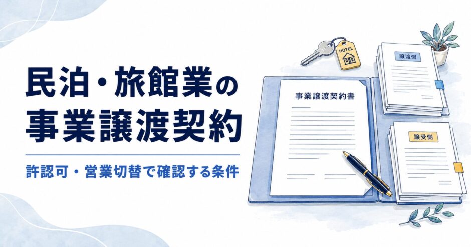 民泊・旅館業の事業譲渡契約｜許認可・営業切替で確認する条件