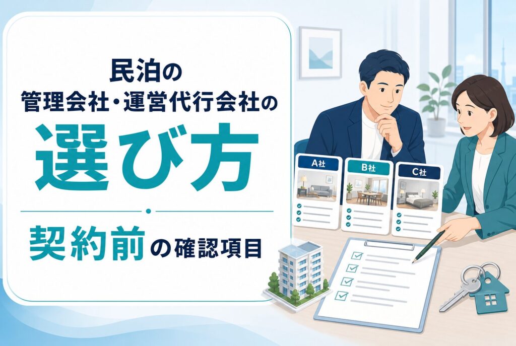 民泊の管理会社・運営代行会社の選び方｜契約前の確認項目