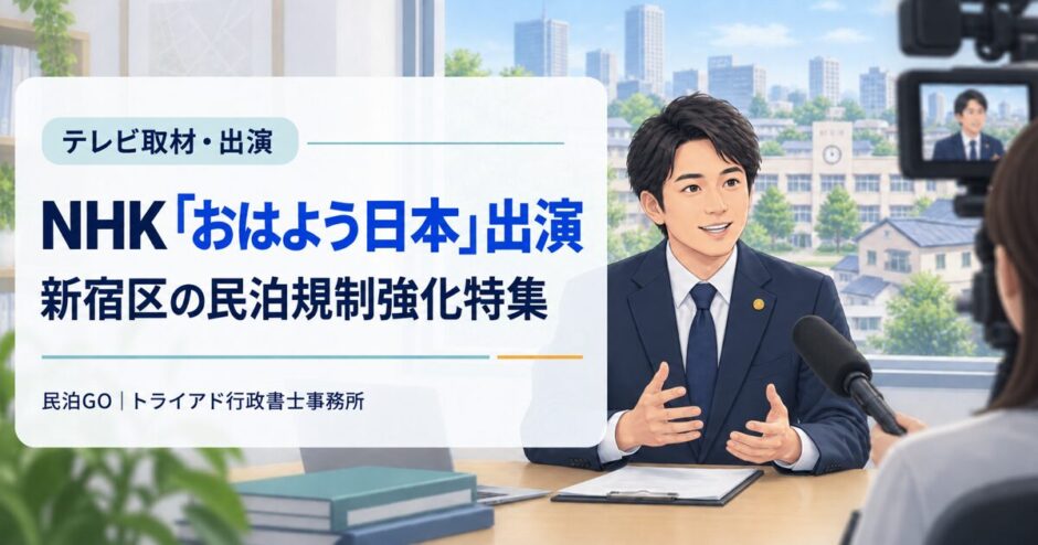 NHK「おはよう日本」出演｜新宿区の民泊規制強化特集