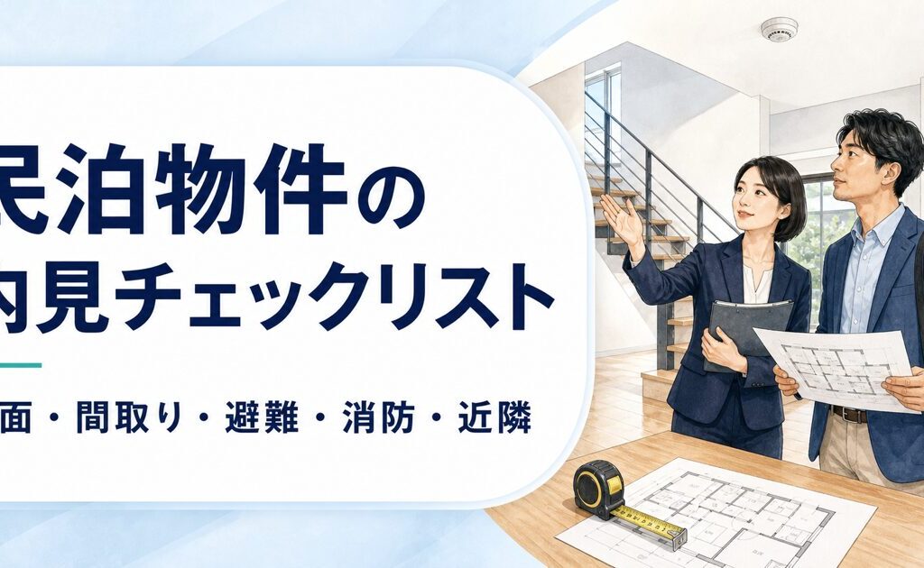 民泊物件の内見で図面・間取り・避難・消防・近隣を確認する