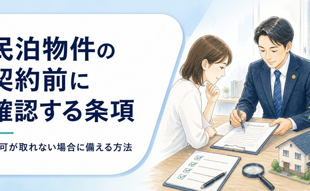 民泊物件の契約前に確認する条項｜許可が取れない場合に備える方法