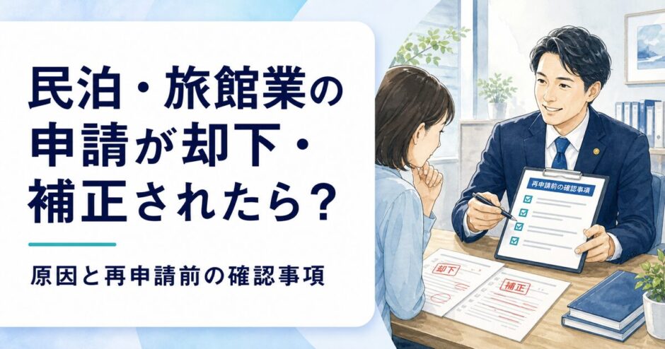 民泊・旅館業の申請が補正・不許可になった場合の確認事項