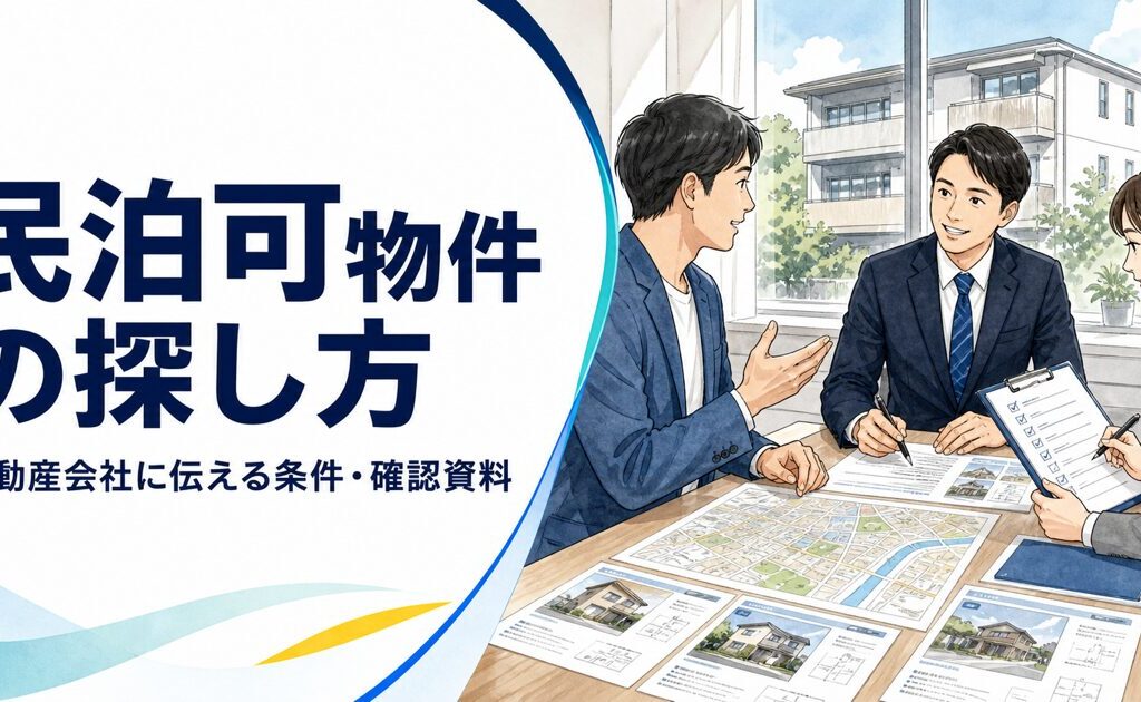民泊可物件の探し方｜不動産会社に伝える条件・確認資料・依頼のコツ