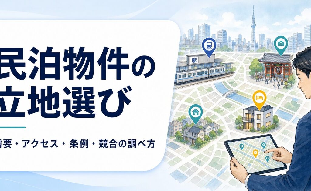 民泊物件の立地選び｜需要・アクセス・条例・競合をどう調べる？