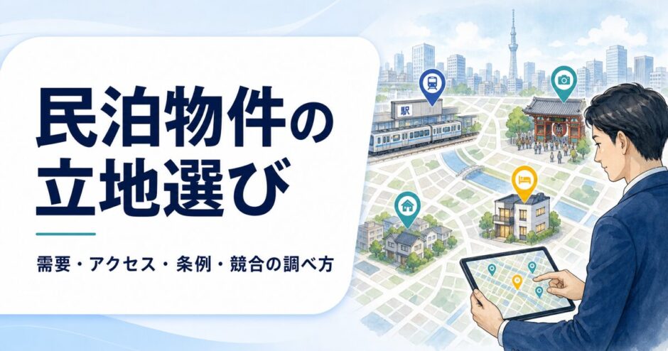 民泊物件の立地選びと需要・アクセス・条例・競合の調べ方