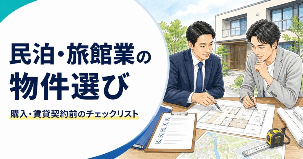 民泊・旅館業の物件選びと購入・賃貸契約前のチェックリスト