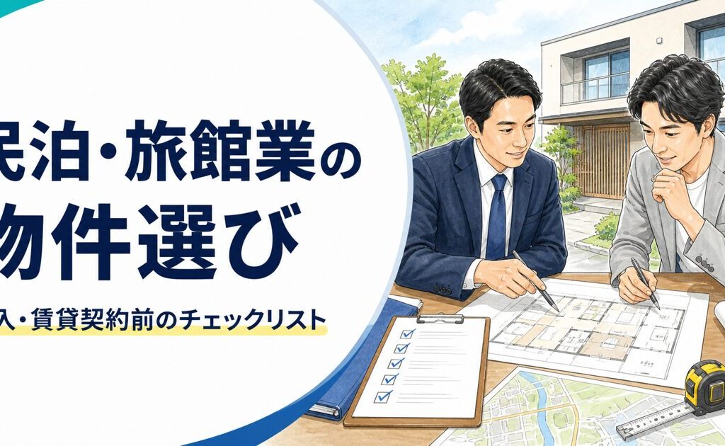 民泊・旅館業の物件選びと購入・賃貸契約前のチェックリスト