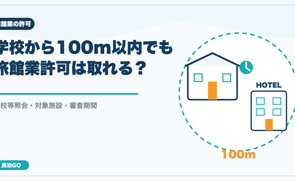 学校から100m以内の旅館業許可と学校等照会