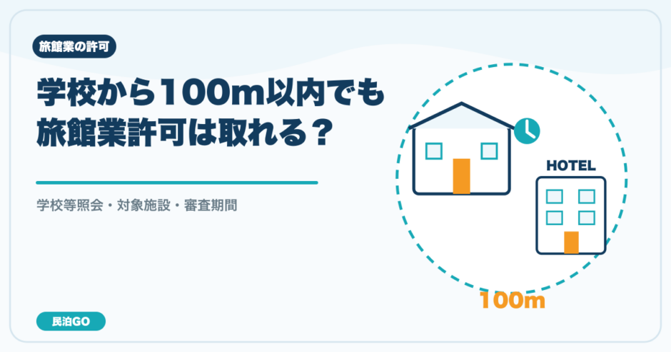 学校から100m以内の旅館業許可と学校等照会