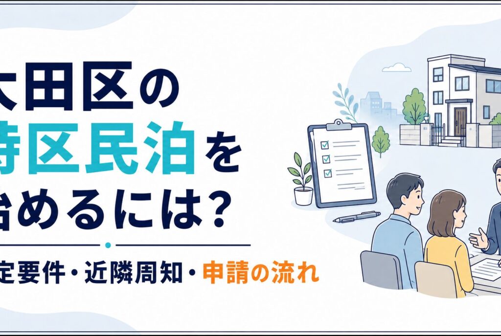 大田区の特区民泊を始めるには？認定要件・近隣周知・申請の流れ
