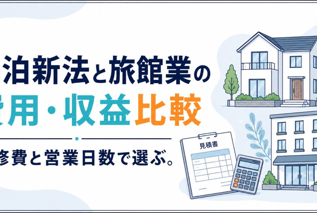 民泊新法と旅館業の費用・収益比較｜改修費と営業日数で選ぶ｜民泊GO