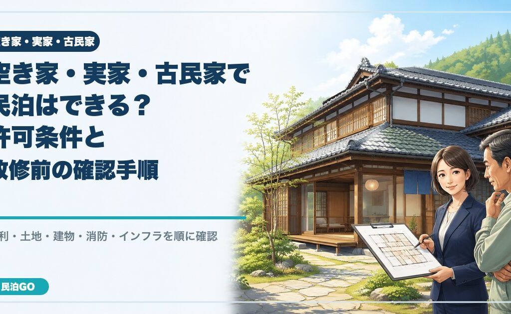 空き家・実家・古民家で民泊はできる？許可条件と改修前の確認手順